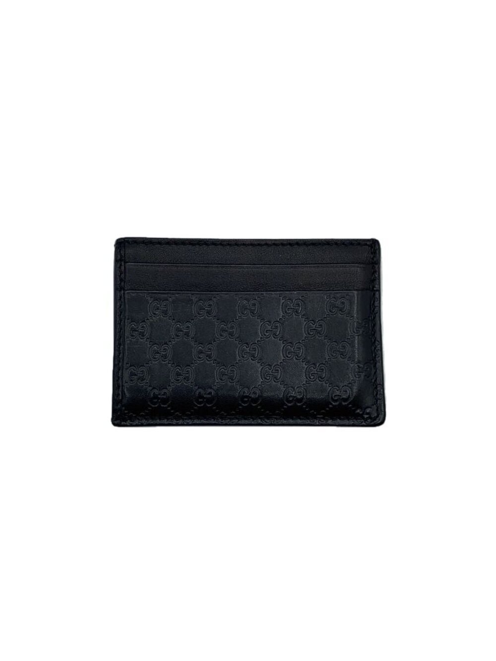 Gucci Card Case Wallet Leather Black Monogram